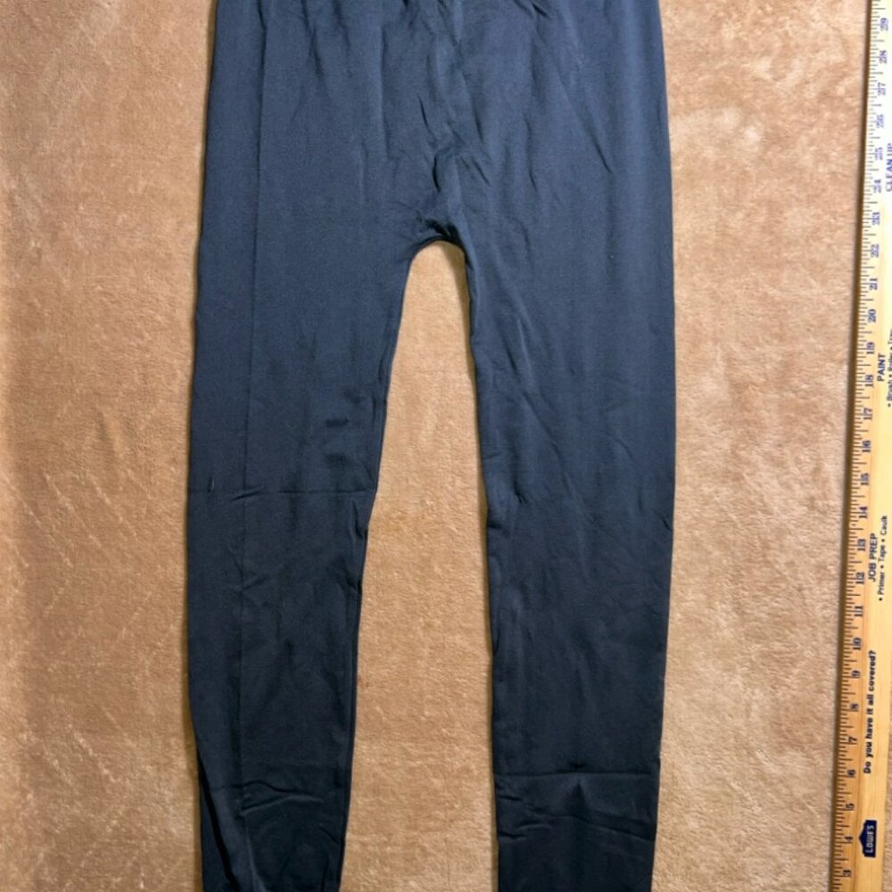 Yelete Women Plus Size Solid Black Nylon Spandex Stretch Ankle Leggings